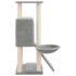 vidaXL Cat Tree with Sisal Scratching Posts Light Grey 96 cm - Image 4