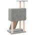 vidaXL Cat Tree with Sisal Scratching Posts Light Grey 96 cm - Image 5