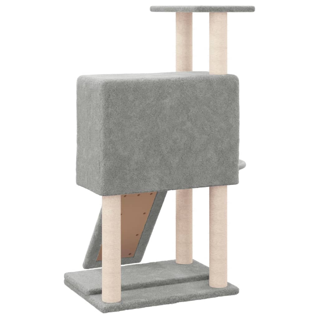 8720287213598_g_en_hd_3 vidaXL Cat Tree with Sisal Scratching Posts Light Grey 96 cm - Image 5