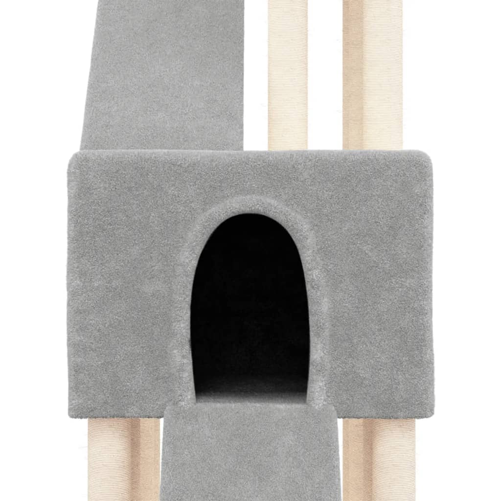 8720287213628_g_en_hd_4 vidaXL Cat Tree with Sisal Scratching Posts Light Grey 190 cm - Image 6