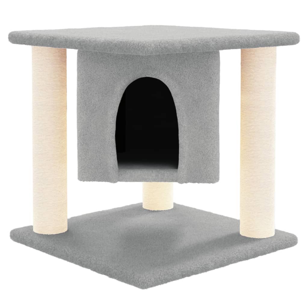 8720287213680_g_en_hd_1 vidaXL Cat Tree with Sisal Scratching Posts Light Grey 37 cm - Image 3