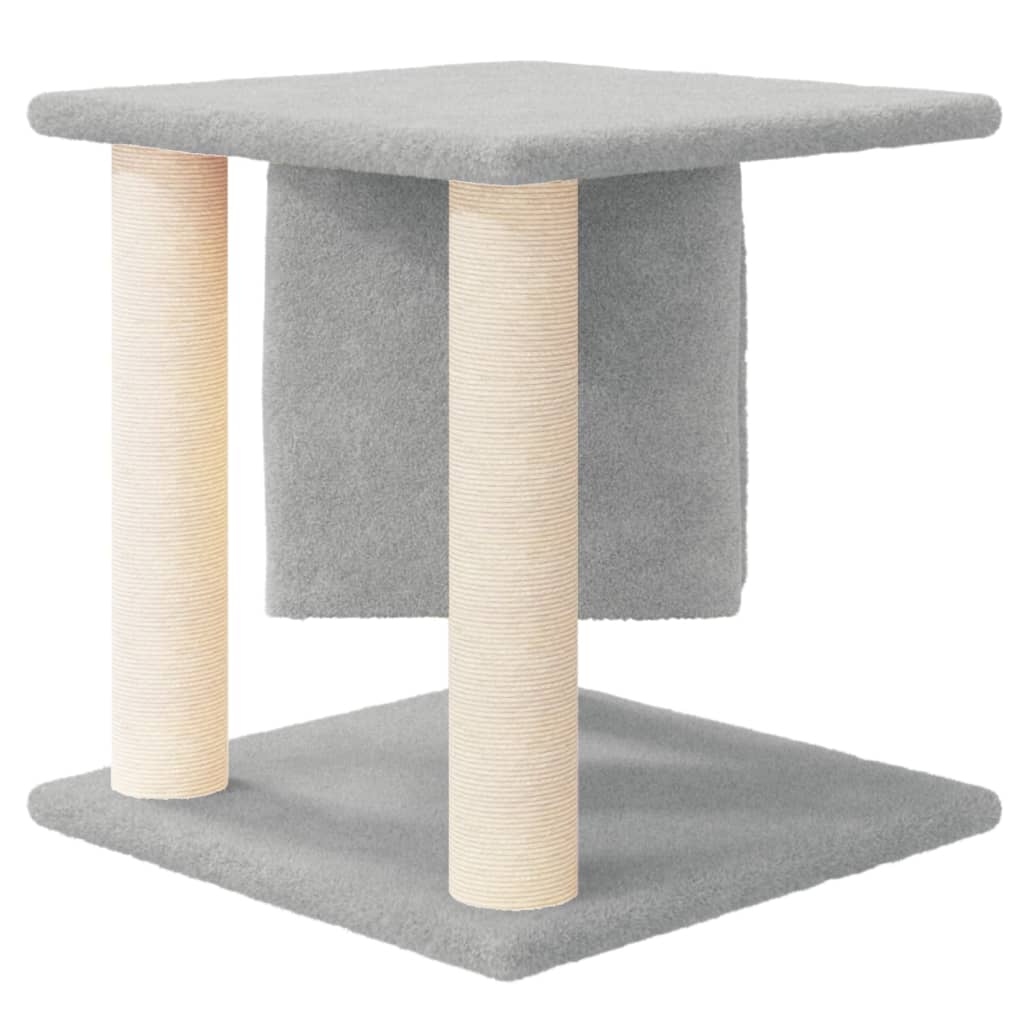 8720287213680_g_en_hd_2 vidaXL Cat Tree with Sisal Scratching Posts Light Grey 37 cm - Image 4