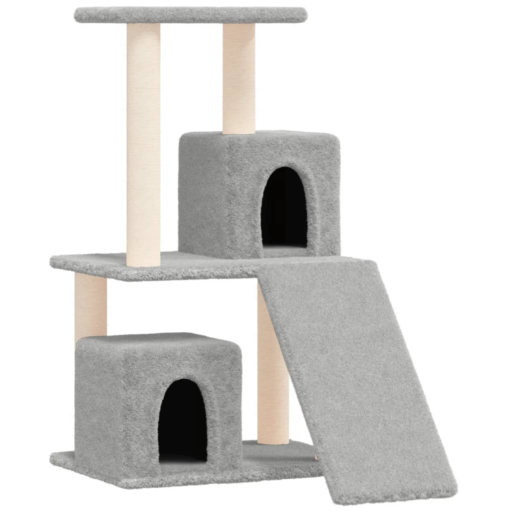 8720287213772_a_en_hd_1 vidaXL Cat Tree with Sisal Scratching Posts Light Grey 82 cm - Image 2