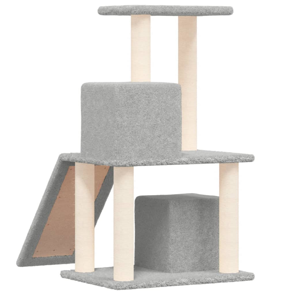 8720287213772_g_en_hd_3 vidaXL Cat Tree with Sisal Scratching Posts Light Grey 82 cm - Image 5