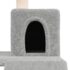 vidaXL Cat Tree with Sisal Scratching Posts Light Grey 82 cm - Image 6