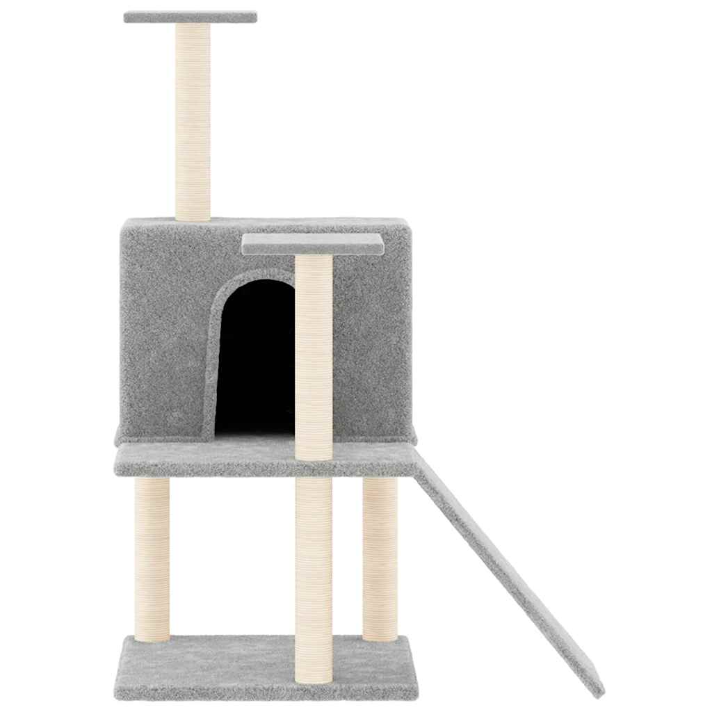 8720287213833_g_en_hd_1 vidaXL Cat Tree with Sisal Scratching Posts Light Grey 109 cm - Image 3