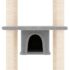 vidaXL Cat Tree with Sisal Scratching Posts Light Grey 169 cm - Image 6