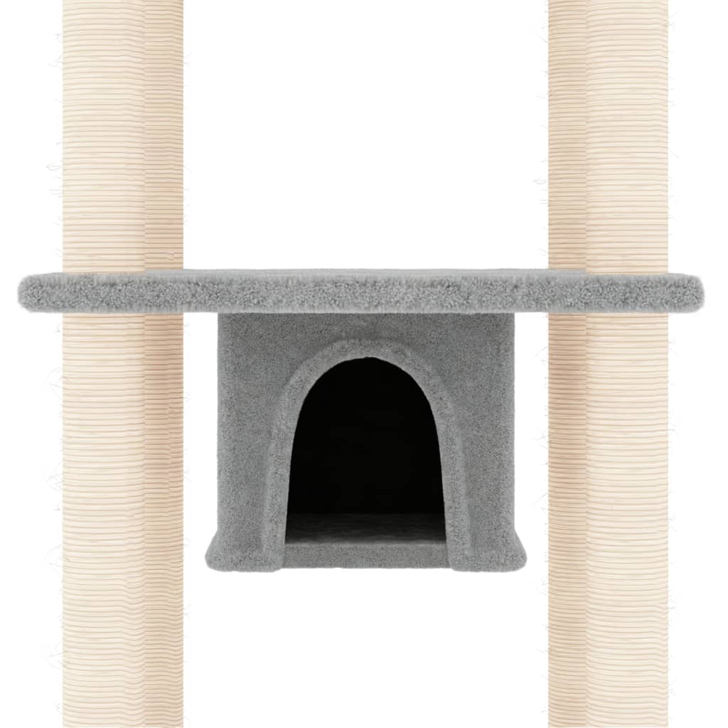 8720287213864_g_en_hd_4 vidaXL Cat Tree with Sisal Scratching Posts Light Grey 169 cm - Image 6