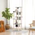 vidaXL Cat Tree with Sisal Scratching Posts Light Grey 169 cm