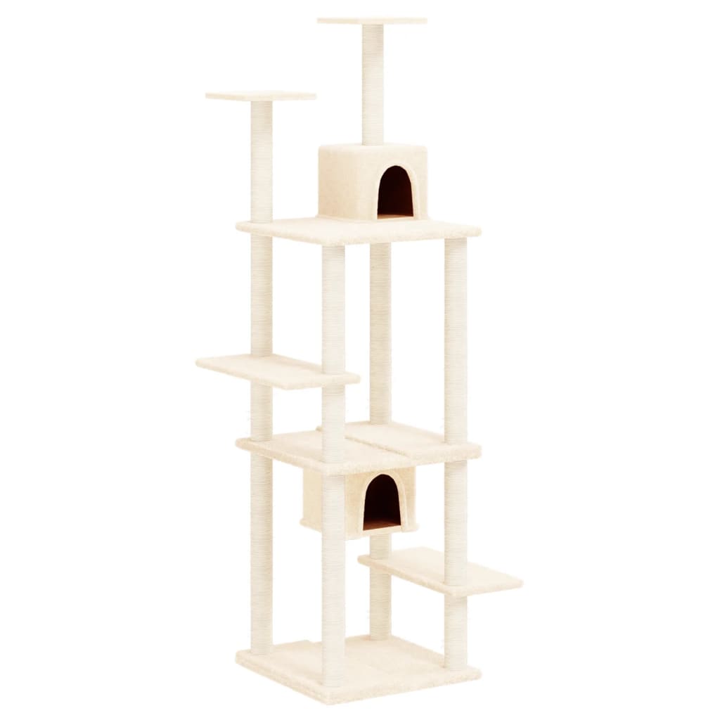 8720287214007_a_en_hd_1 vidaXL Cat Tree with Sisal Scratching Posts Cream 176 cm - Image 2