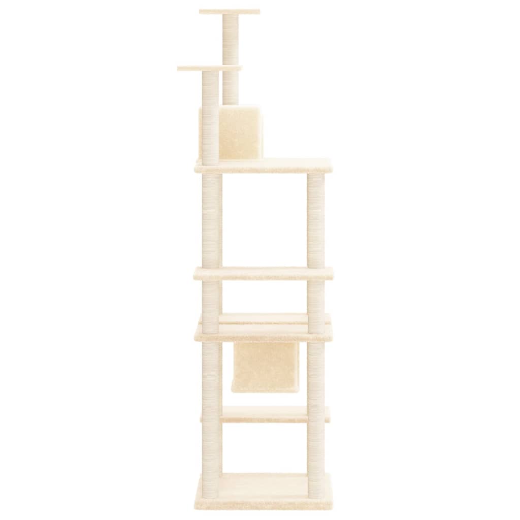 8720287214007_g_en_hd_2 vidaXL Cat Tree with Sisal Scratching Posts Cream 176 cm - Image 4