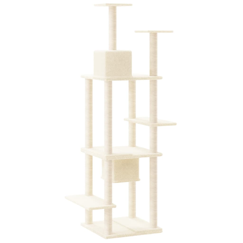 8720287214007_g_en_hd_3 vidaXL Cat Tree with Sisal Scratching Posts Cream 176 cm - Image 5