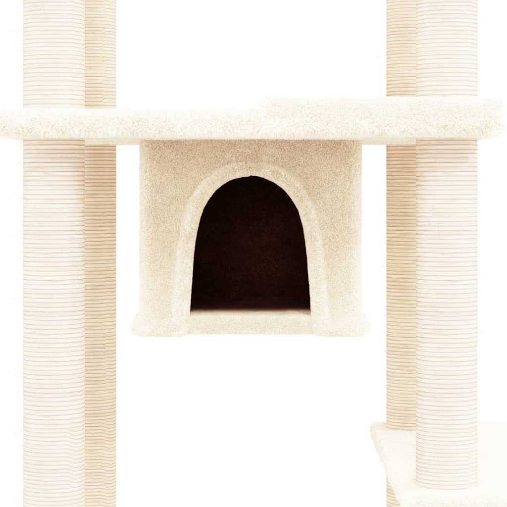 8720287214007_g_en_hd_4 vidaXL Cat Tree with Sisal Scratching Posts Cream 176 cm - Image 6