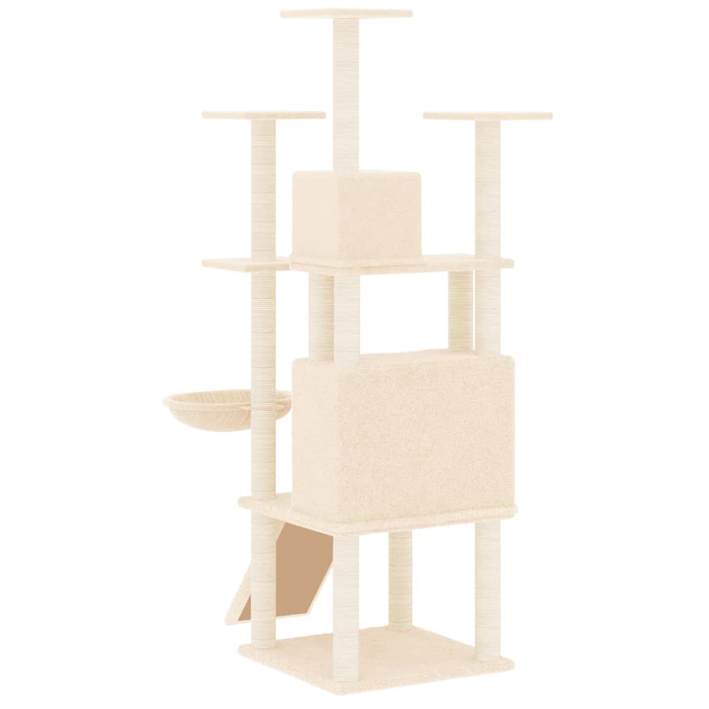 8720287214038_g_en_hd_3 vidaXL Cat Tree with Sisal Scratching Posts Cream 154 cm - Image 5