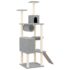vidaXL Cat Tree with Sisal Scratching Posts Light Grey 168 cm - Image 2