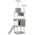 vidaXL Cat Tree with Sisal Scratching Posts Light Grey 168 cm - Image 5