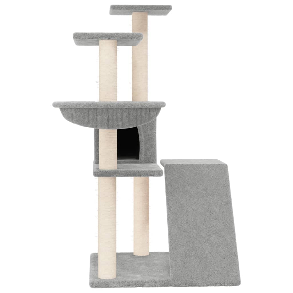 8720287214168_g_en_hd_1 vidaXL Cat Tree with Sisal Scratching Posts Light Grey 94 cm - Image 3