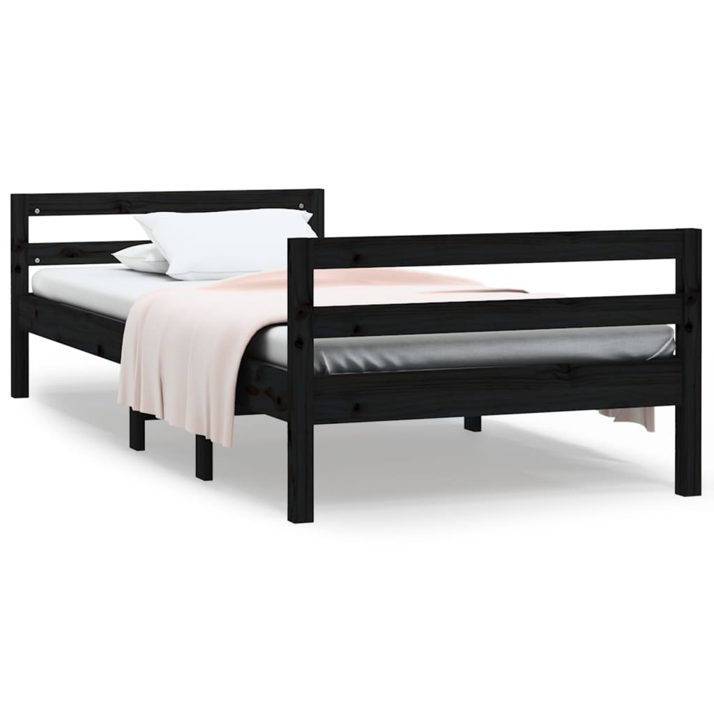 8720287215189_a_en_hd_1 vidaXL Bed Frame without Mattress Black 90x190 cm Solid Wood Pine - Image 2