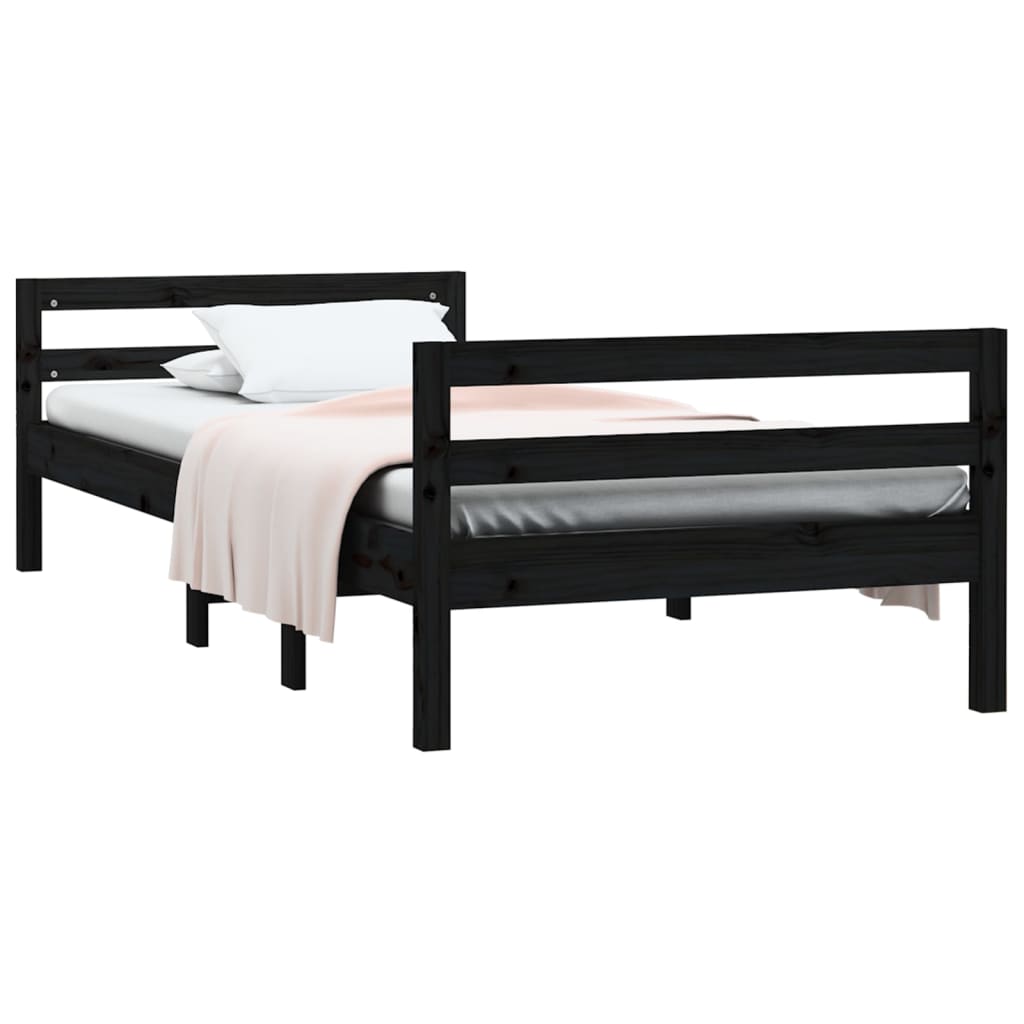 8720287215189_g_en_hd_1 vidaXL Bed Frame without Mattress Black 90x190 cm Solid Wood Pine - Image 3