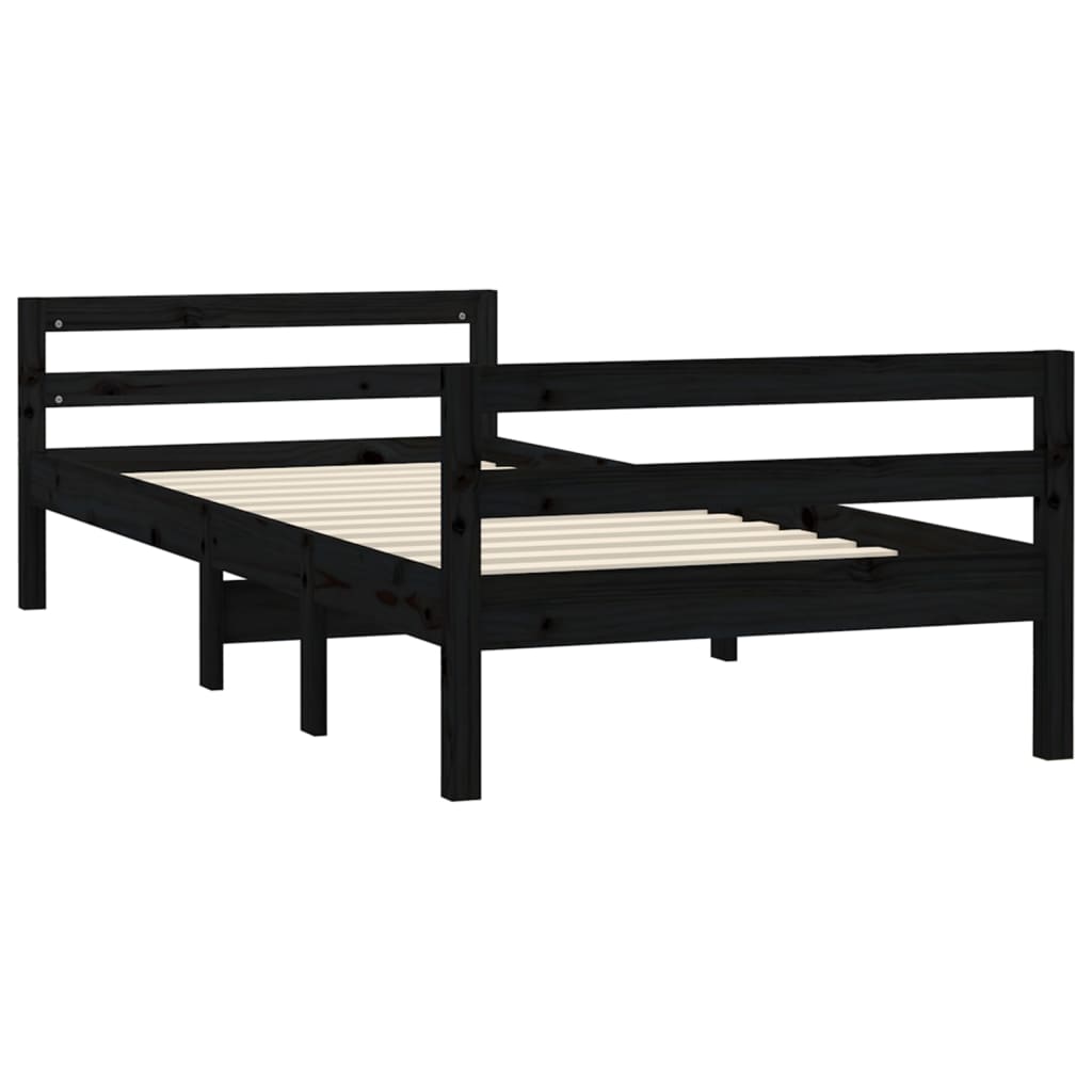 8720287215189_g_en_hd_2 vidaXL Bed Frame without Mattress Black 90x190 cm Solid Wood Pine - Image 4