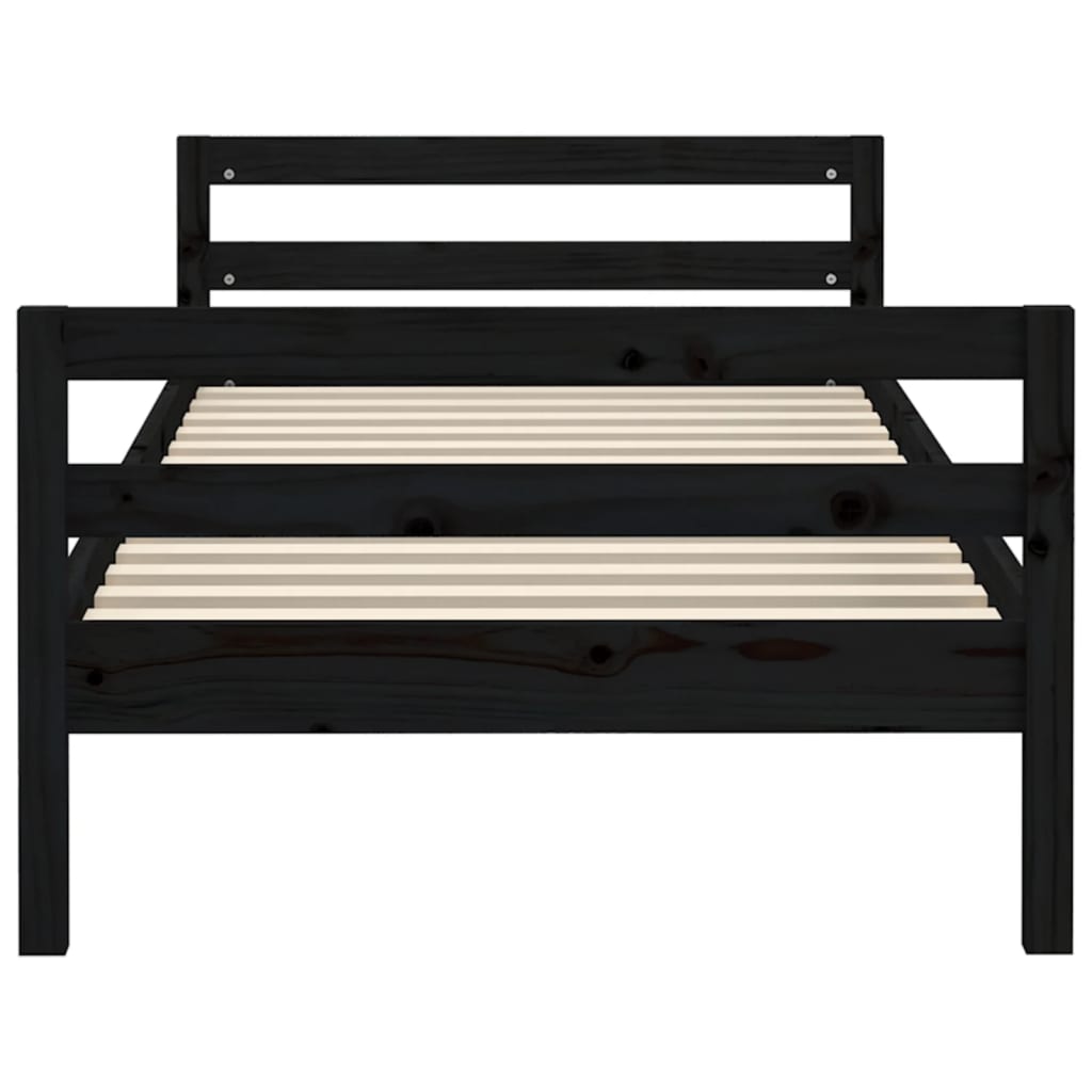 8720287215189_g_en_hd_3 vidaXL Bed Frame without Mattress Black 90x190 cm Solid Wood Pine - Image 5