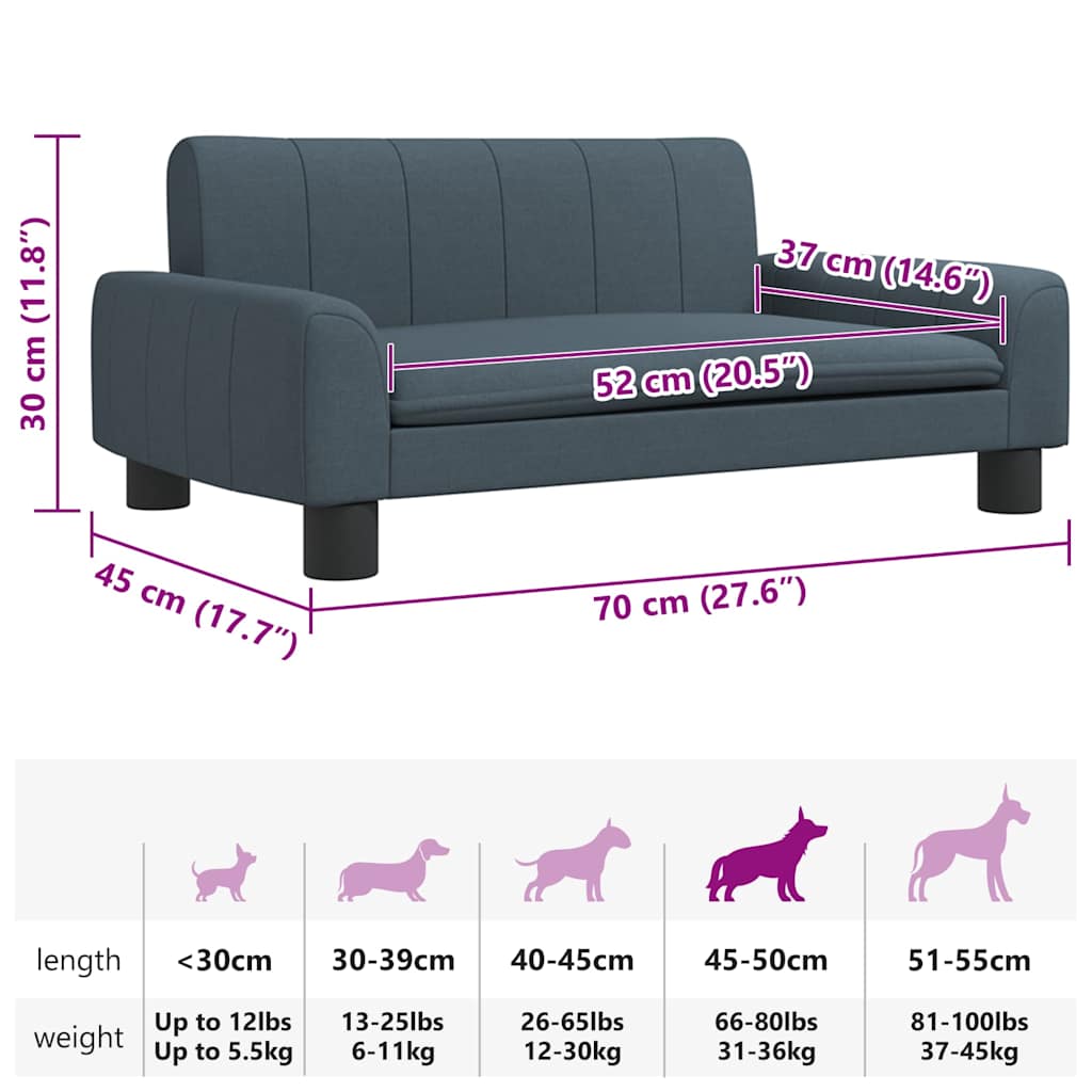 8720287218425_g_en_hd_5 vidaXL Dog Bed Dark Grey 70x45x30 cm Fabric - Image 7