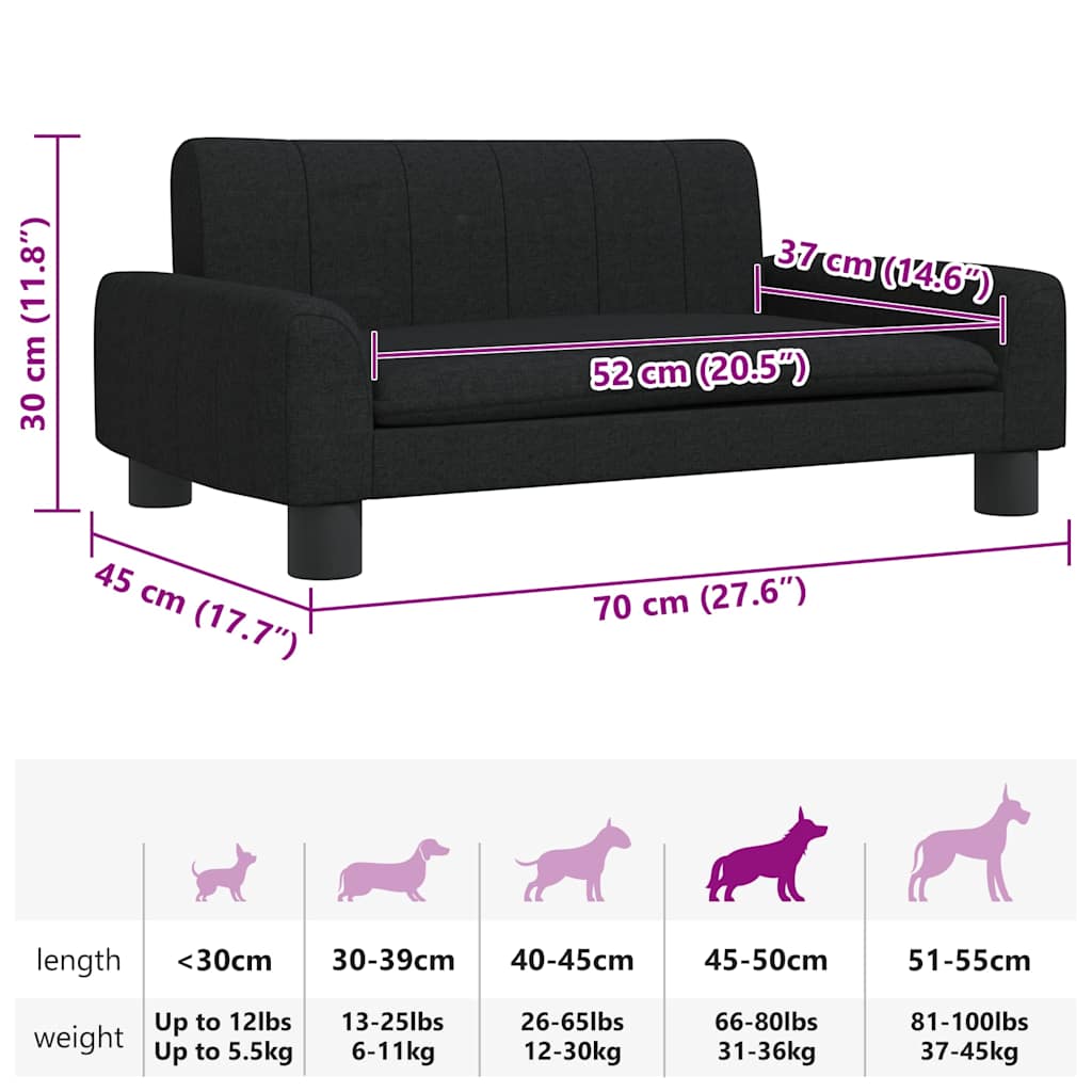 8720287218456_g_en_hd_5 vidaXL Dog Bed Black 70x45x30 cm Fabric - Image 7
