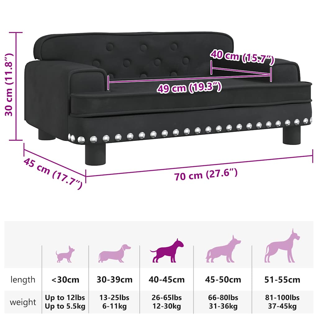 8720287218692_g_en_hd_5 vidaXL Dog Bed Black 70x45x30 cm Velvet - Image 7