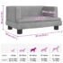 vidaXL Dog Bed Light Grey 60x40x30 cm Velvet - Image 7