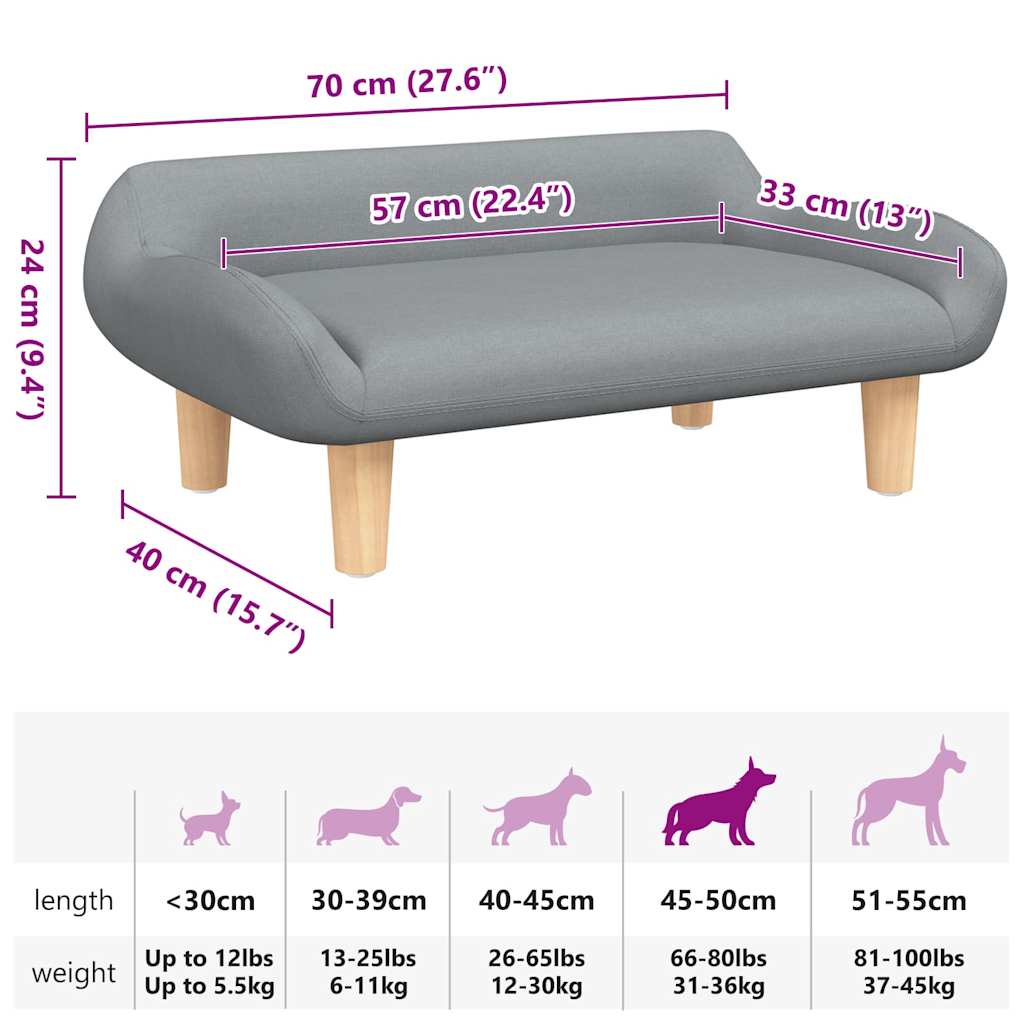 8720287219293_g_en_hd_5 vidaXL Dog Bed Light Grey 70x40x24 cm Fabric - Image 7