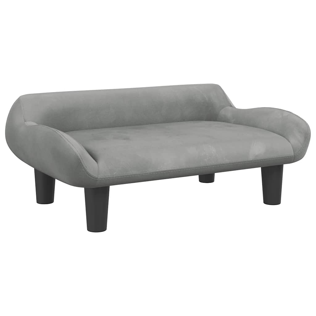 8720287219354_a_en_hd_1 vidaXL Dog Bed Light Grey 70x40x24 cm Velvet - Image 2