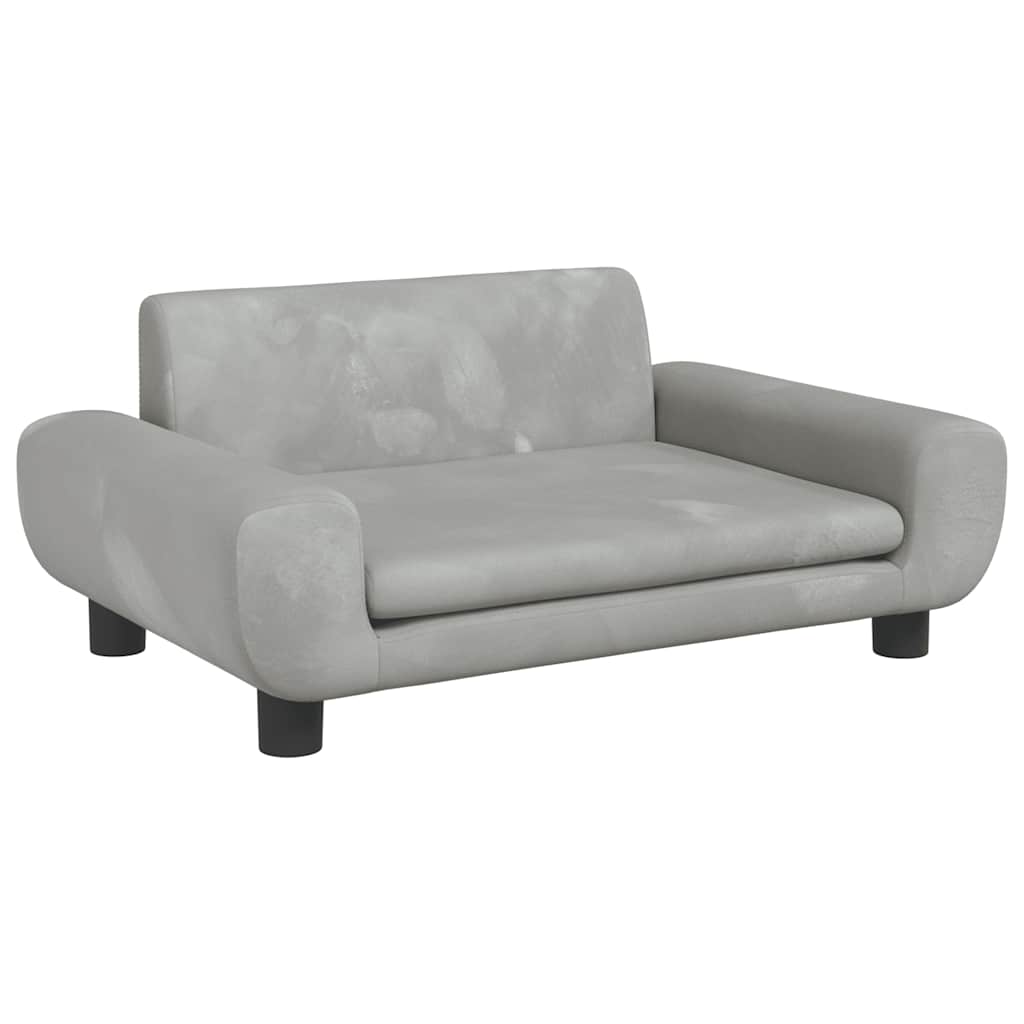 8720287219729_a_en_hd_1 vidaXL Dog Bed Light Grey 70x45x33 cm Velvet - Image 2