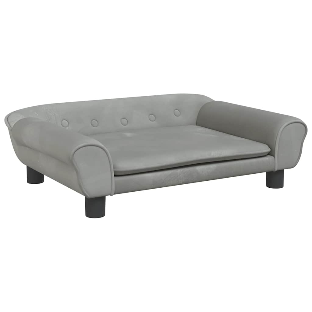 8720287219965_a_en_hd_1 vidaXL Dog Bed Light Grey 70x48x22 cm Velvet - Image 2