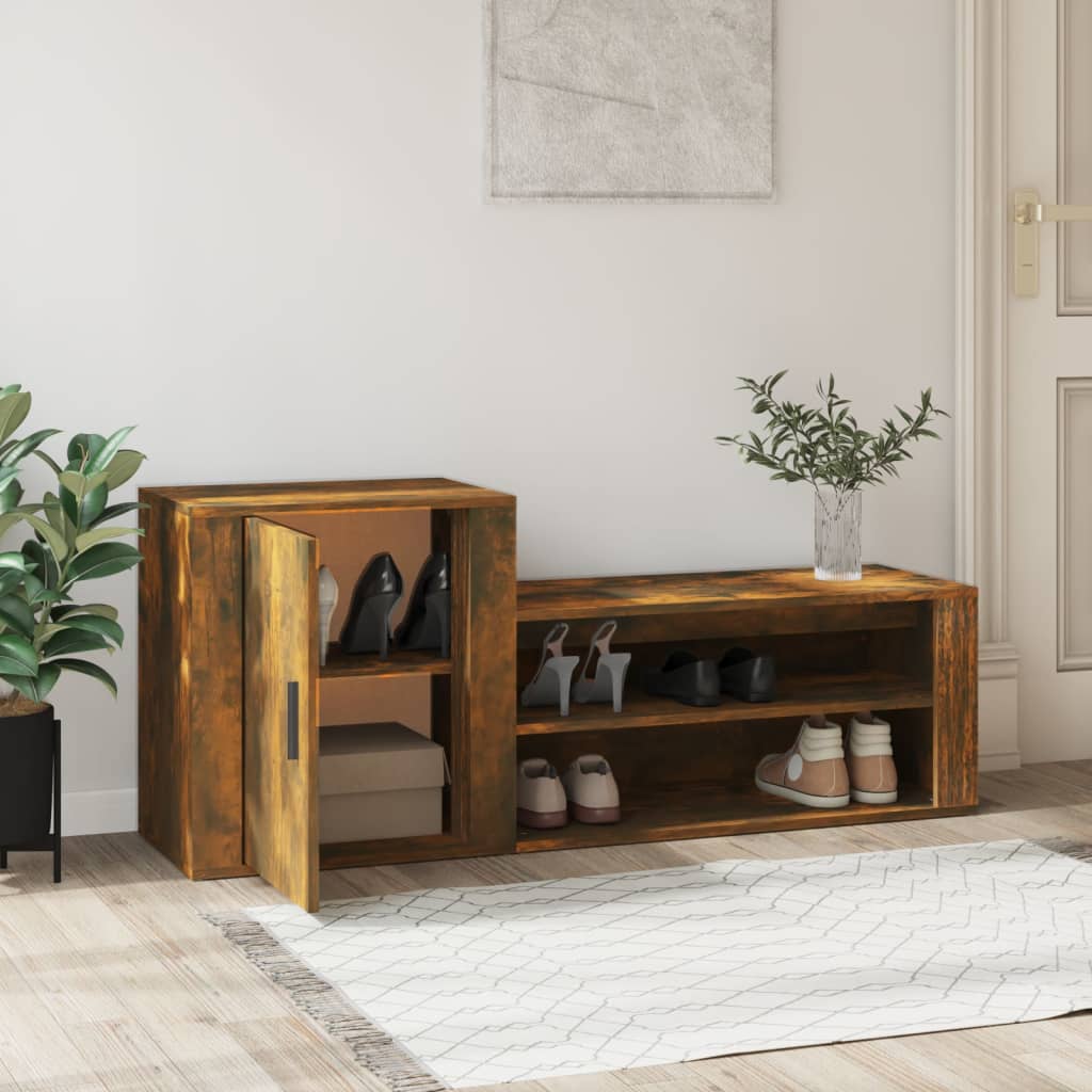 8720287221937_g_en_hd_1 vidaXL Shoe Cabinet Smoked Oak 130x35x54 cm Engineered Wood - Image 4