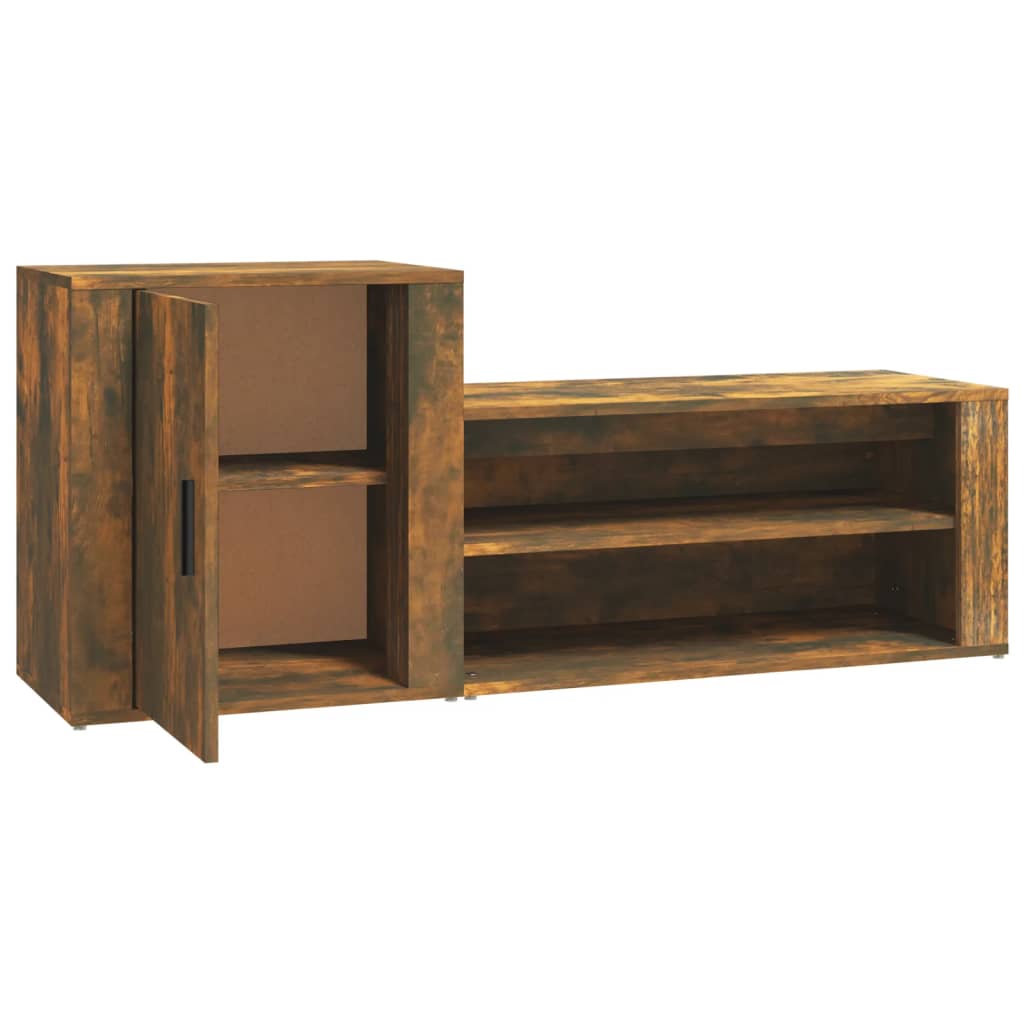 8720287221937_g_en_hd_4 vidaXL Shoe Cabinet Smoked Oak 130x35x54 cm Engineered Wood - Image 7