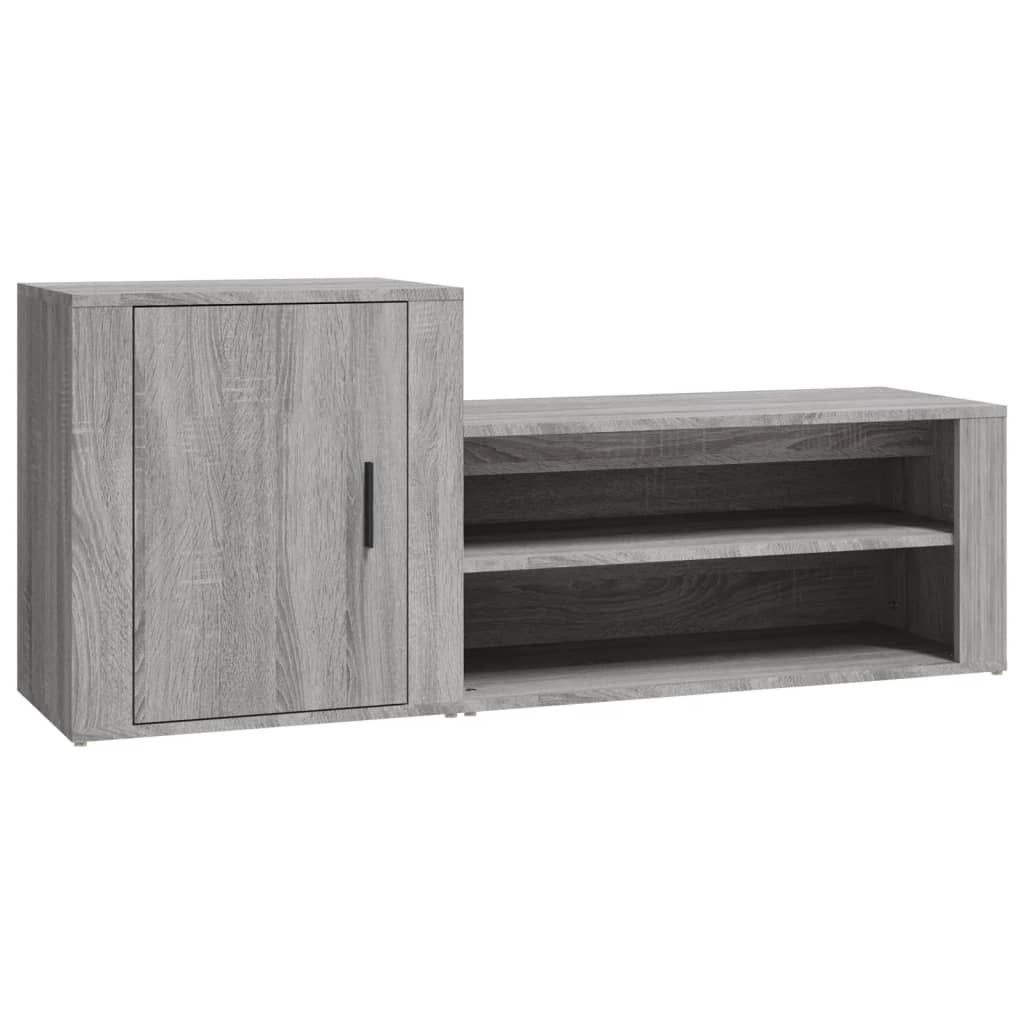 8720287221944_a_en_hd_1 vidaXL Shoe Cabinet Grey Sonoma 130x35x54 cm Engineered Wood - Image 2