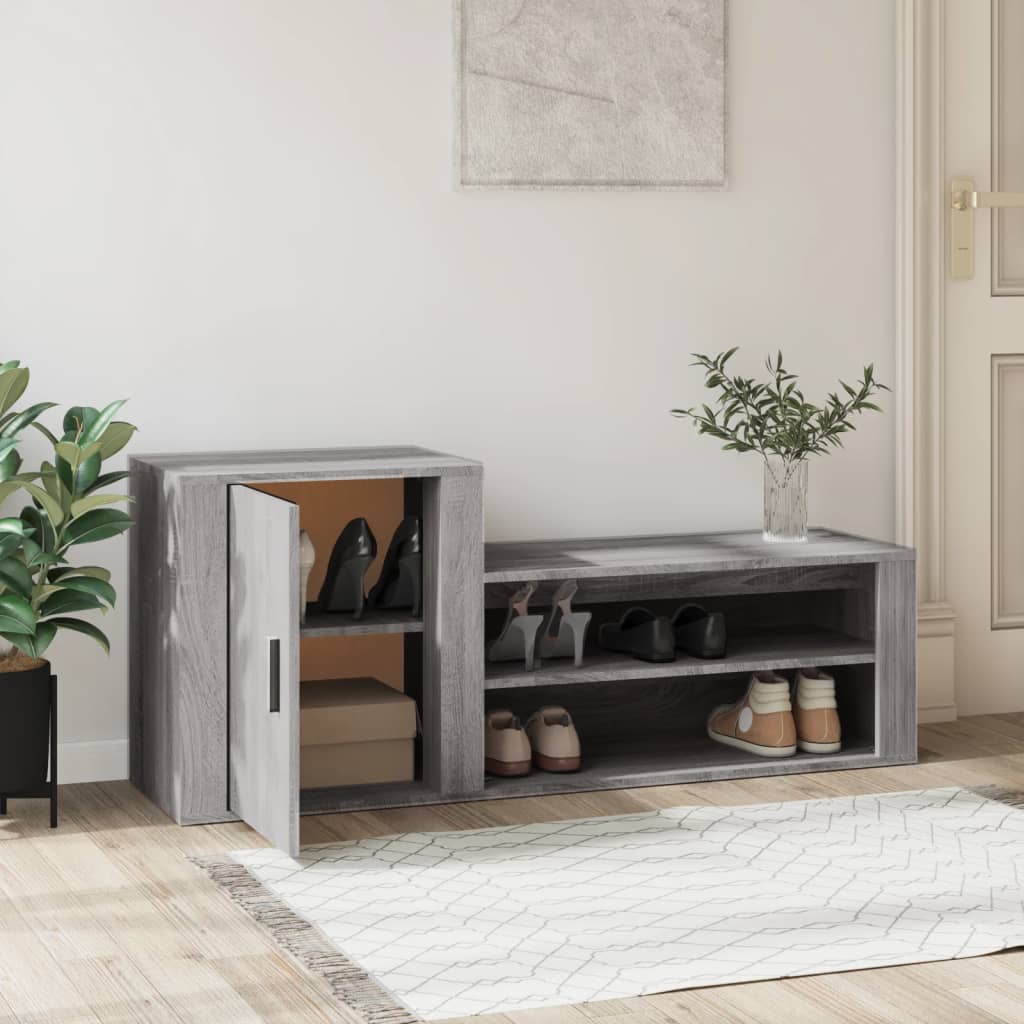 8720287221944_g_en_hd_1 vidaXL Shoe Cabinet Grey Sonoma 130x35x54 cm Engineered Wood - Image 4