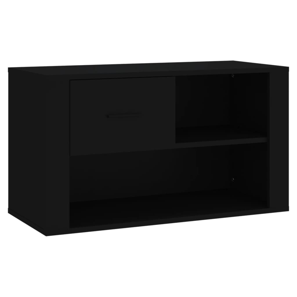 8720287221975_a_en_hd_1 vidaXL Shoe Cabinet Black 80x35x45 cm Engineered Wood - Image 2