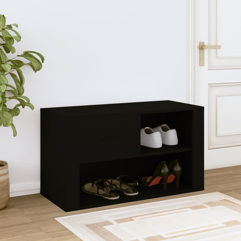 8720287221975_g_en_hd_1 vidaXL Shoe Cabinet Black 80x35x45 cm Engineered Wood - Image 3