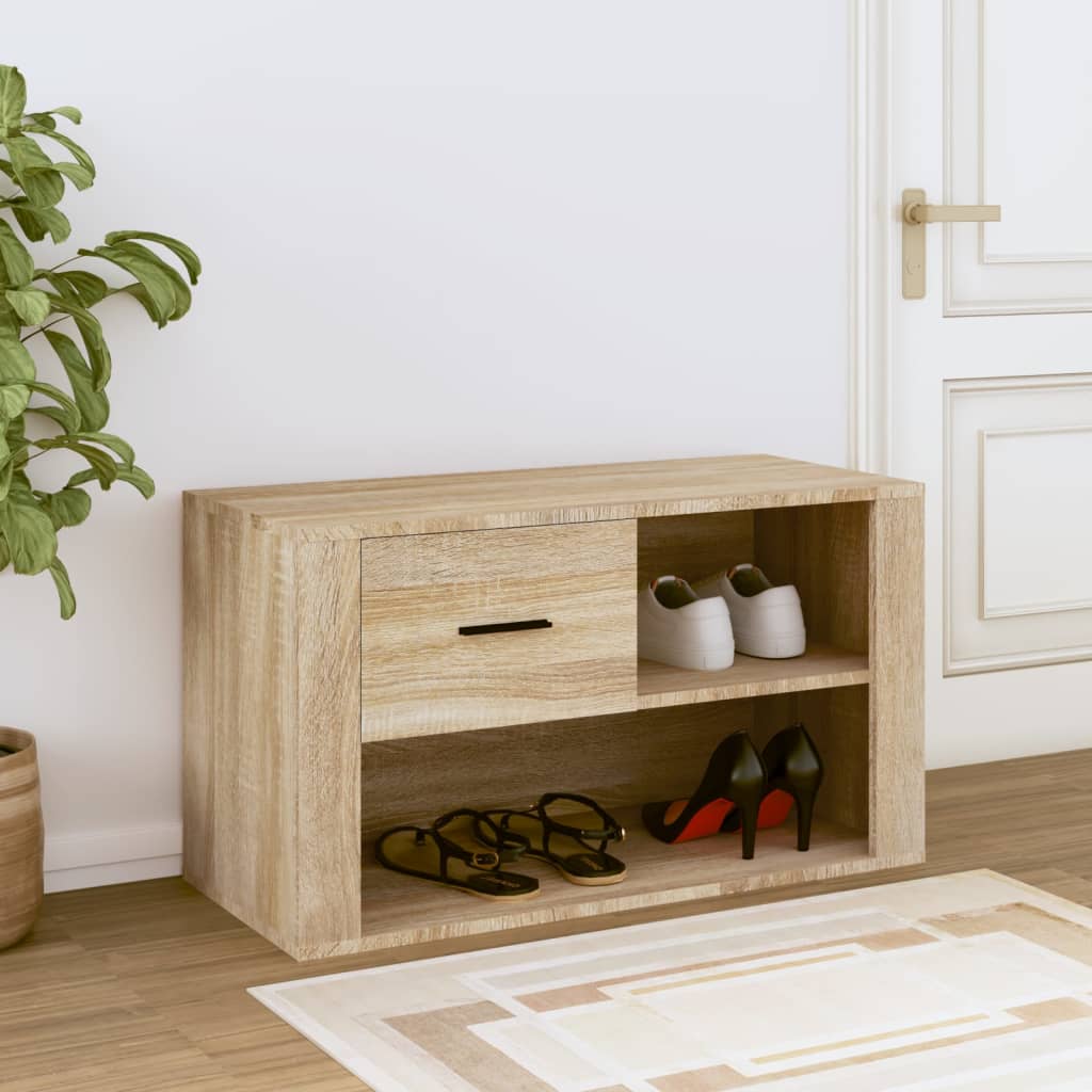 8720287221999_g_en_hd_1 vidaXL Shoe Cabinet Sonoma Oak 80x35x45 cm Engineered Wood - Image 3