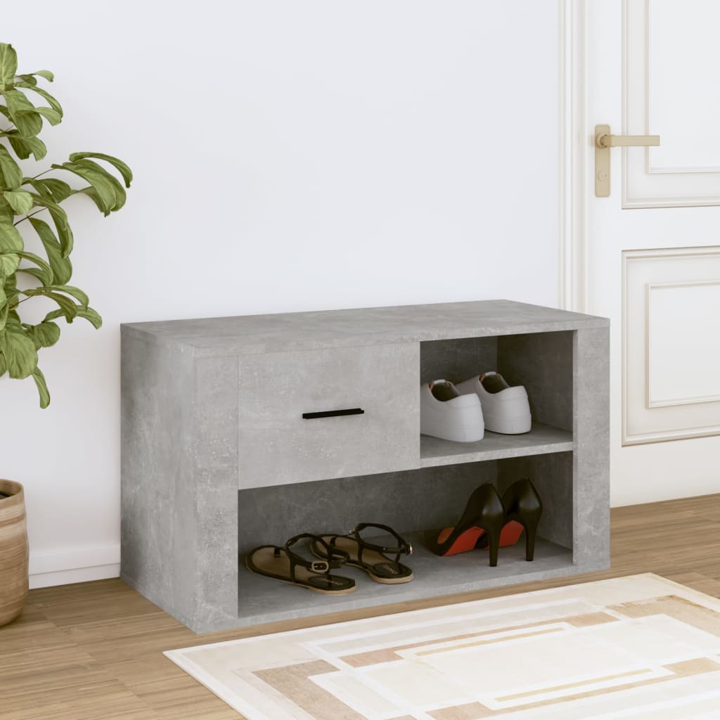 8720287222002_g_en_hd_1 vidaXL Shoe Cabinet Concrete Grey 80x35x45 cm Engineered Wood - Image 3