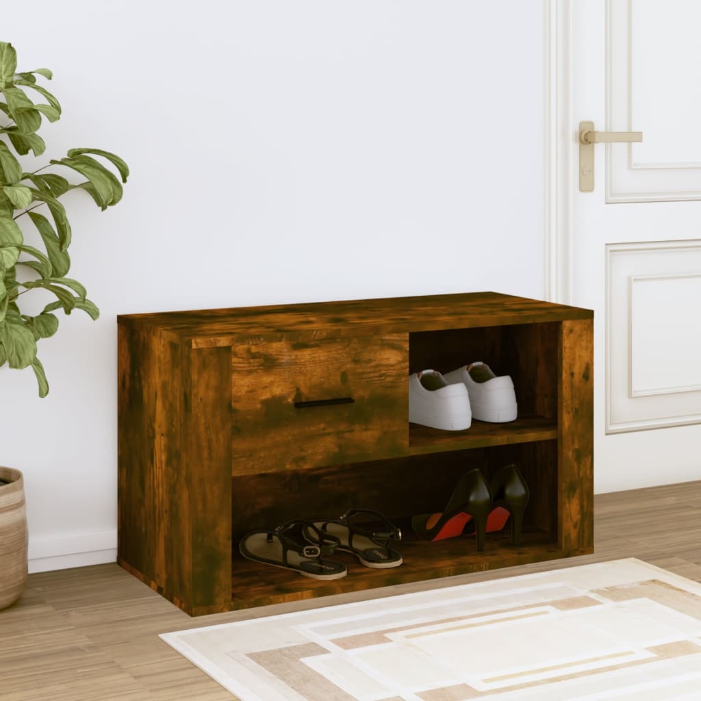 8720287222019_g_en_hd_1 vidaXL Shoe Cabinet Smoked Oak 80x35x45 cm Engineered Wood - Image 3
