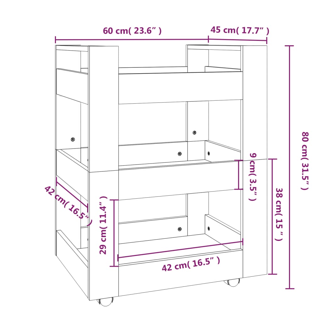 8720287222224_g_en_hd_6 vidaXL Kitchen Trolley High Gloss White 60x45x80 cm Engineered Wood - Image 8