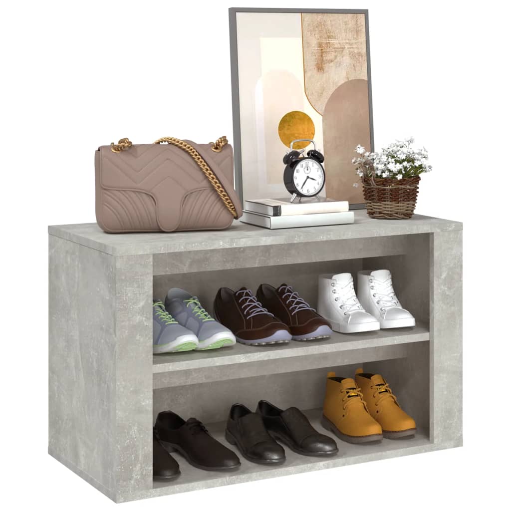 8720287223047_g_en_hd_2 vidaXL Shoe Rack Concrete Grey 75x35x45 cm Engineered Wood - Image 4