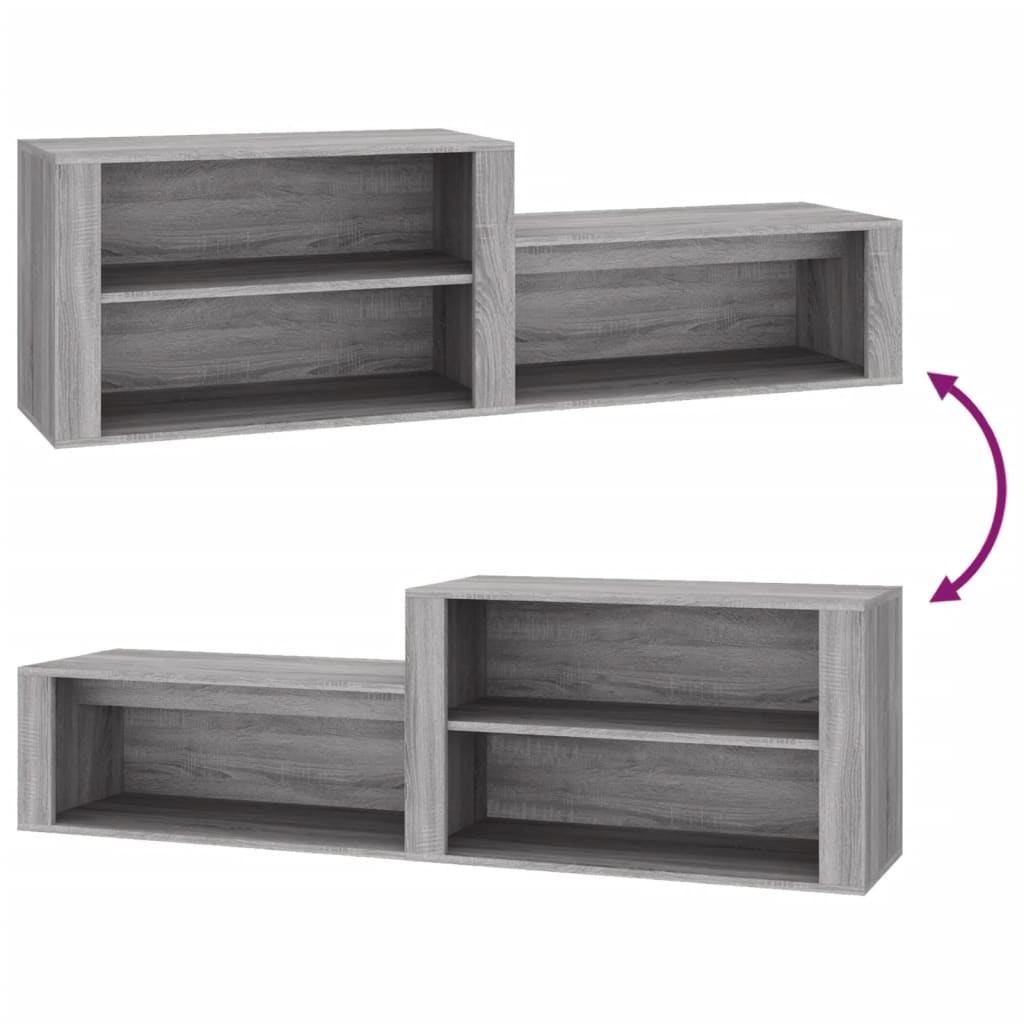 8720287223221_g_en_hd_5 vidaXL Shoe Cabinet Grey Sonoma 150x35x45 cm Engineered Wood - Image 7