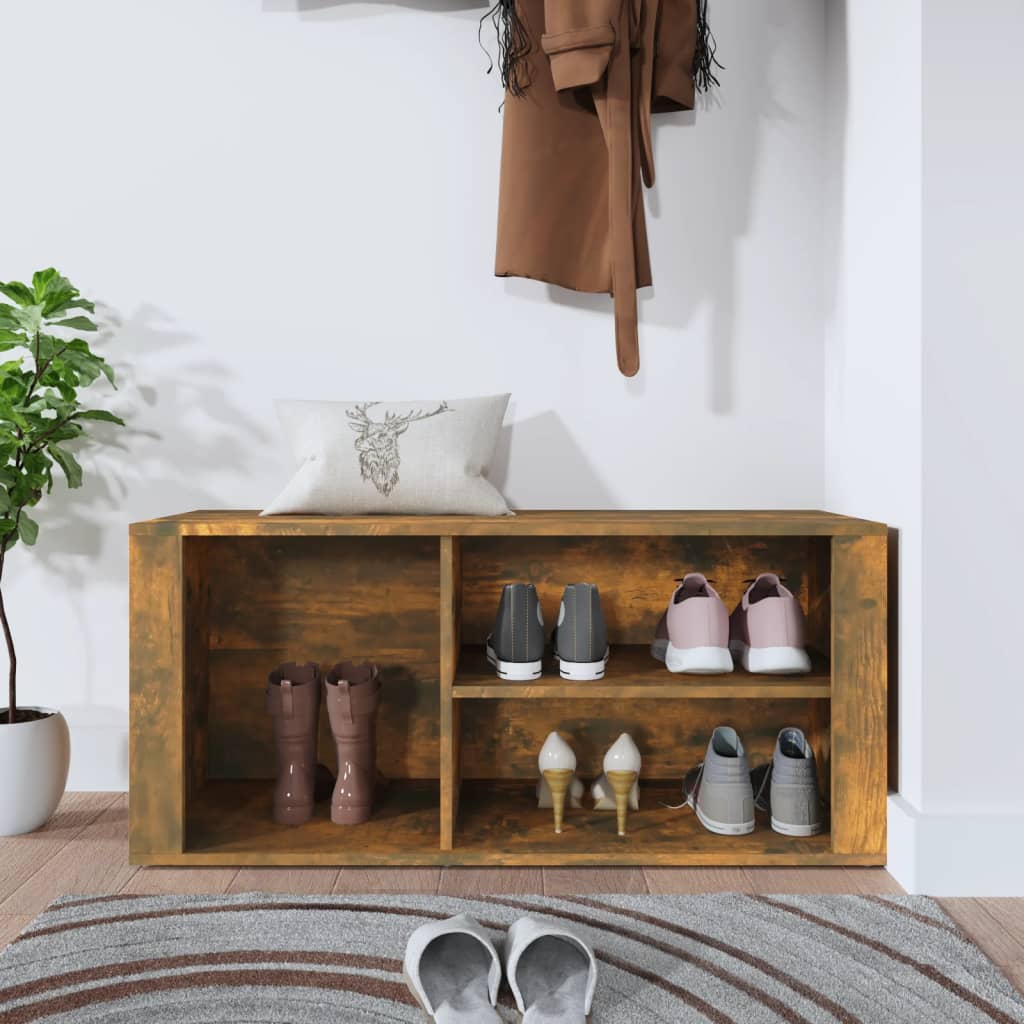 8720287223290_g_en_hd_1 vidaXL Shoe Cabinet Smoked Oak 100x35x45 cm Engineered Wood - Image 3