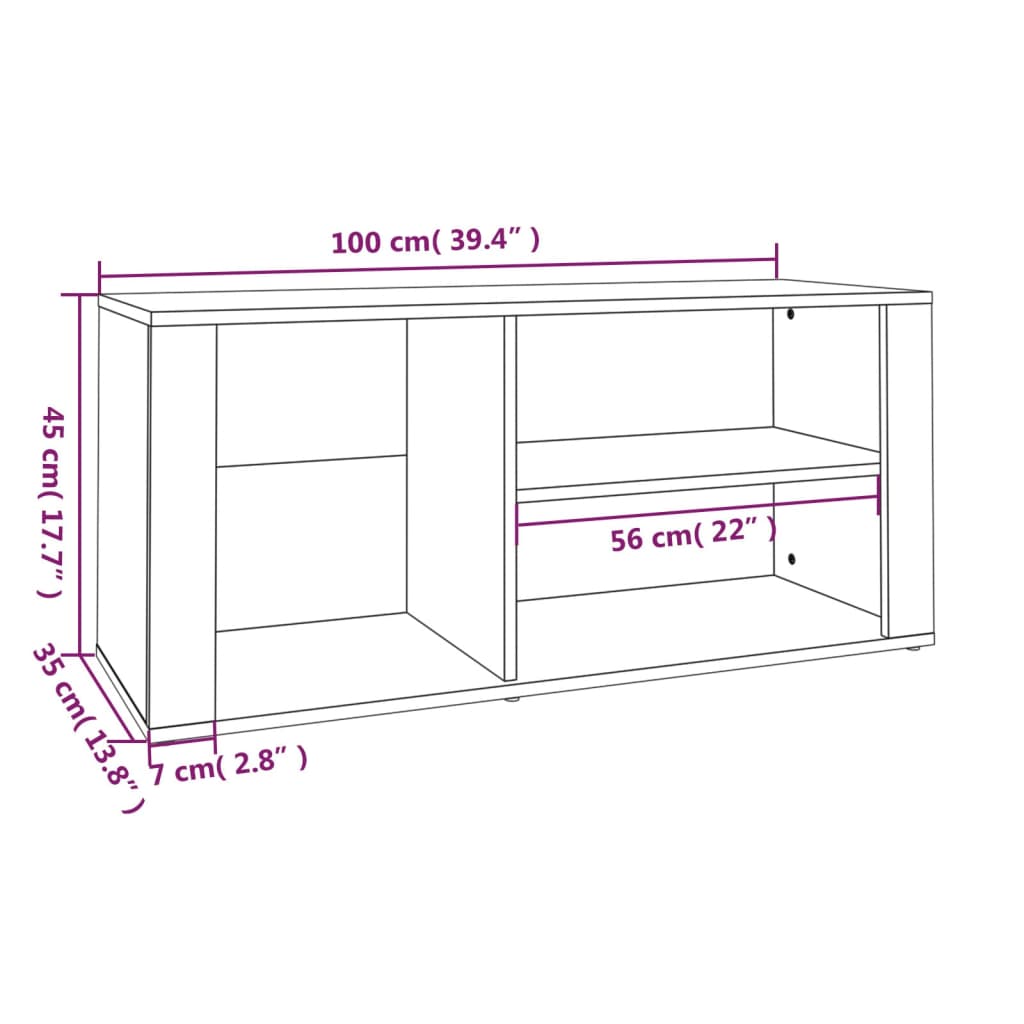 8720287223306_g_en_hd_6 vidaXL Shoe Cabinet Grey Sonoma 100x35x45 cm Engineered Wood - Image 8