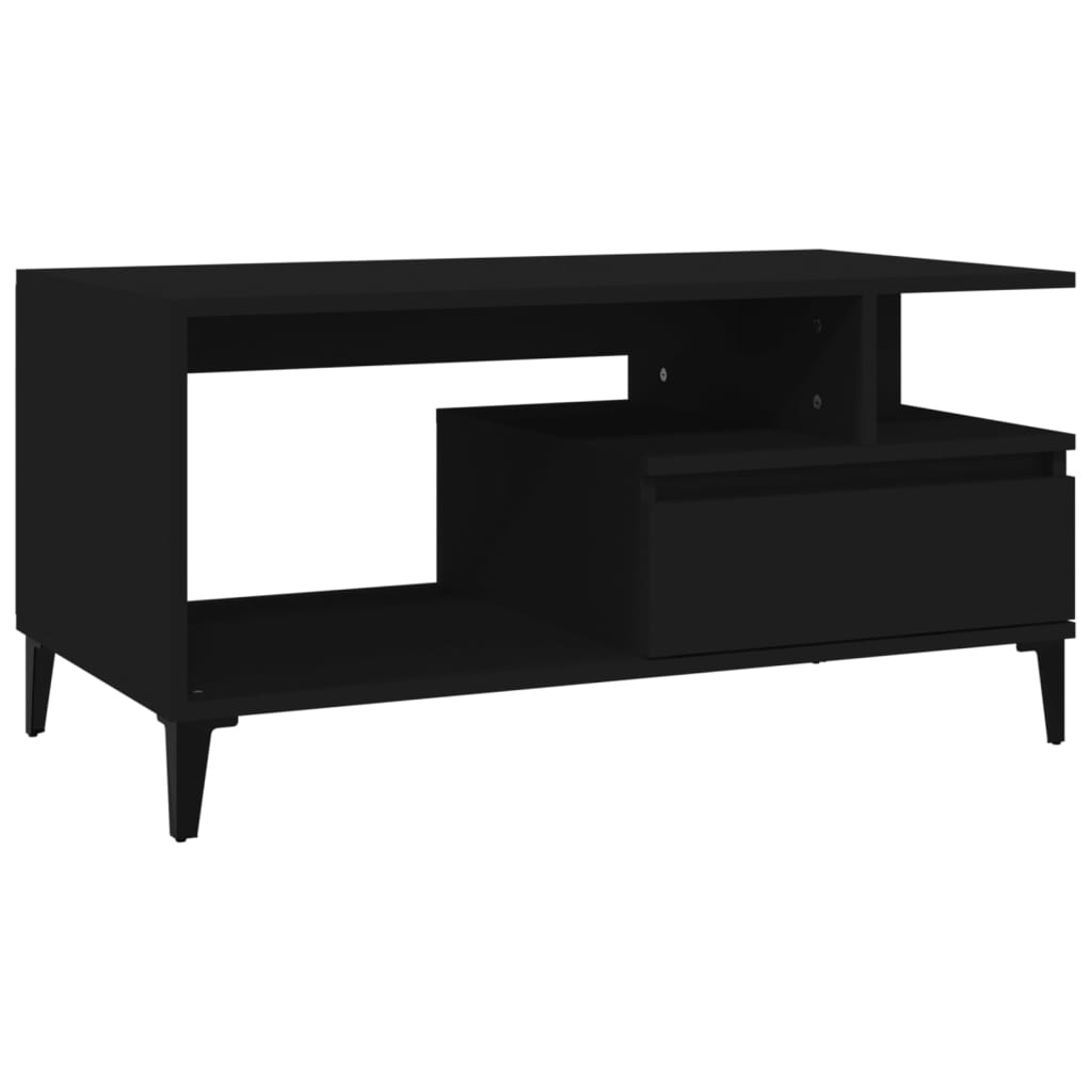8720287224051_a_en_hd_1 vidaXL Coffee Table  Black 90x49x45 cm Engineered Wood - Image 2