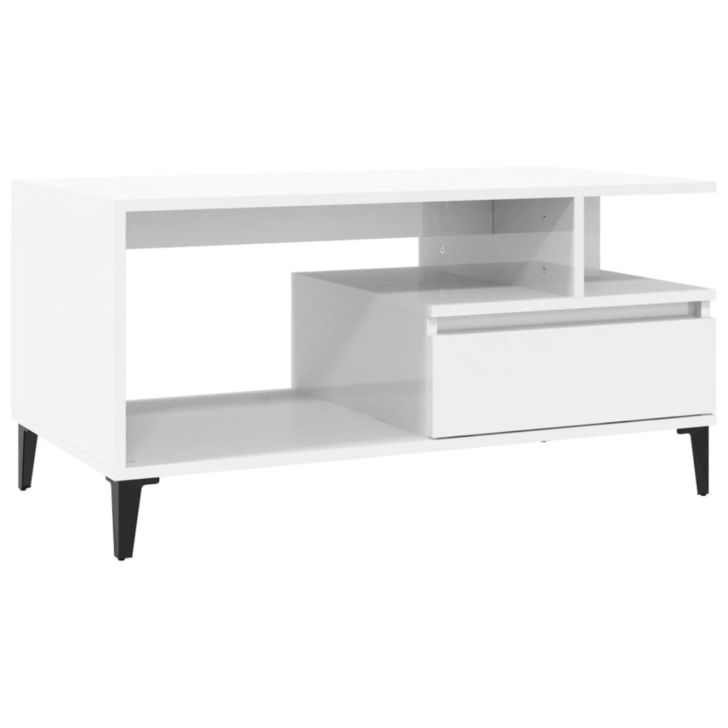 8720287224068_a_en_hd_1 vidaXL Coffee Table  High Gloss White 90x49x45 cm Engineered Wood - Image 2