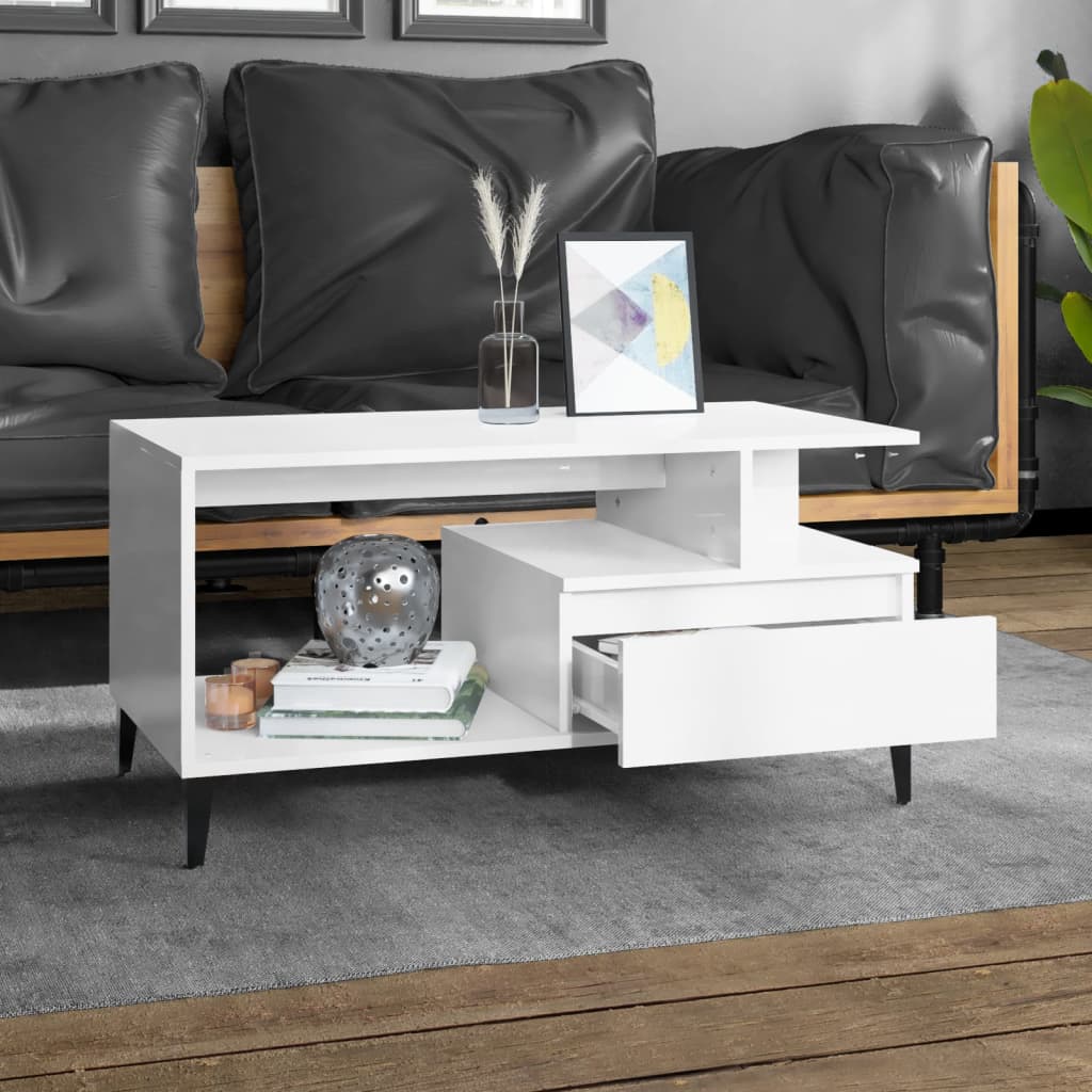 8720287224068_g_en_hd_1 vidaXL Coffee Table  High Gloss White 90x49x45 cm Engineered Wood - Image 3
